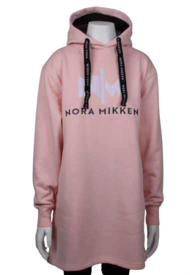 Nora Mikken KADRI WHITE Long Hoodie Pink - DRABUŽIAI MOTERIMS XS-XXL - 