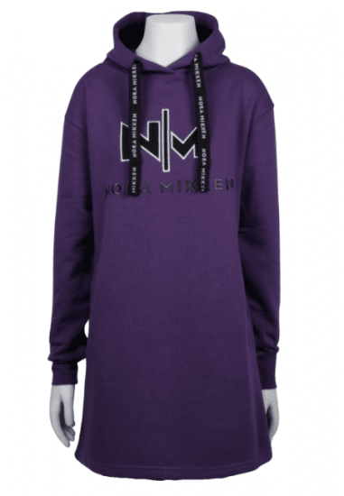 Nora Mikken KADRI WHITE Long Hoodie Purple - Megztiniai ir džemperiai - 