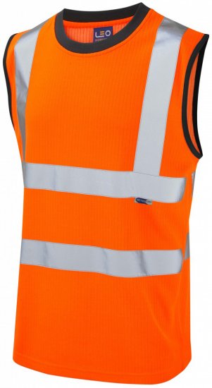 Leo Ashford Comfort Sleeveless T-shirt Hi-Vis Orange - Darbo drabužiai - Darbo drabužiai - 3XL-10XL