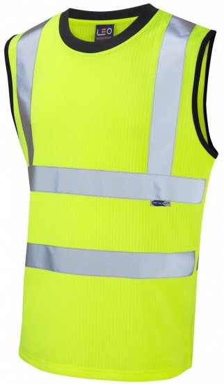 Leo Ashford Comfort Sleeveless T-shirt Hi-Vis Yellow - Darbo drabužiai - Darbo drabužiai - 3XL-10XL