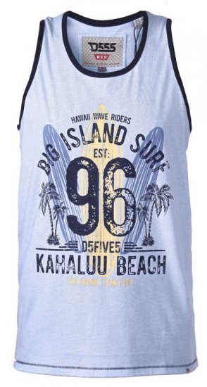 D555 Wirral Hawaii Surf Board Printed Vest Sky Blue - Marškinėliai - Marškinėliai - 2XL-14XL