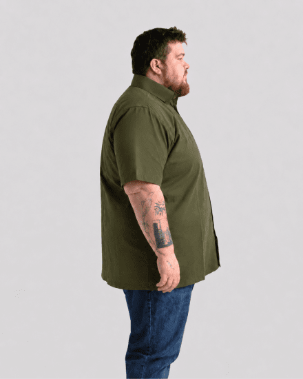 Motley Denim Zagreb Marškiniai trumpomis rankovėmis Tamsi chaki - Marškiniai - Marškiniai - 2XL-8XL